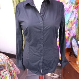 Classic Black Women's Button-Down Shirt